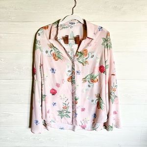 Express ✨ Pink Floral Bell Sleeve Blouse